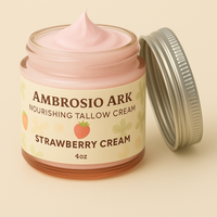 Ambrosio Ark Nourishing Tallow Strawberry Cream 4oz - 100% Natural Ingredients Skincare Product
